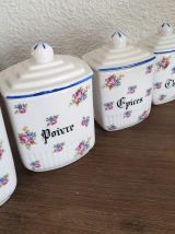 Série de 5 pots à épices vintage