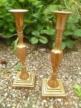 paire de bougeoirs en laiton ,vintage