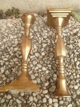 paire de bougeoirs en laiton ,vintage