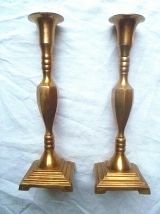 paire de bougeoirs en laiton ,vintage