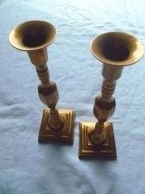 paire de bougeoirs en laiton ,vintage