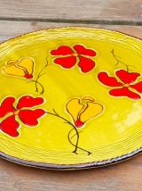 Plateau à tarte/gâteau céramique vernissé.  Poët Laval. 