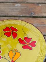 Plateau à tarte/gâteau céramique vernissé.  Poët Laval. 