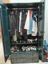 MAGNIFIQUE ARMOIRE BAMBOU ET FRENE BLEU MARINE