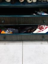 MAGNIFIQUE ARMOIRE BAMBOU ET FRENE BLEU MARINE