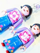 Boucles d'oreilles Playmobil/argenté/violet/rose/bleu