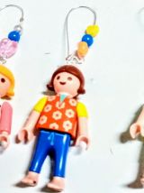 Boucles d'oreilles Playmobil/argenté/violet/rose/bleu