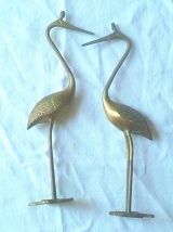 herons en laiton (paire) vintage