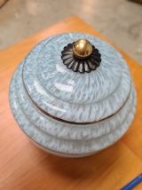 Lampe  laiton 1930 art deco globe bleu moulé clichy . 33x15.