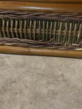 Miroir en rotin années 60