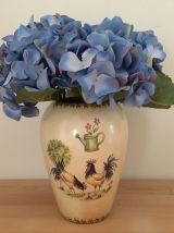 Vase Vintage en Faïence de Roanne, Coomans