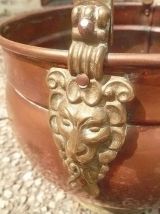jardinière , cache pot  en cuivre , vintage