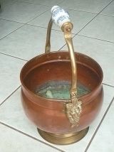 jardinière , cache pot  en cuivre , vintage