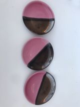 service à café/thé signé luc de Vallauris années 50  rose