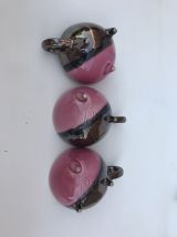 service à café/thé signé luc de Vallauris années 50  rose