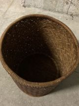Corbeille à papier en rotin