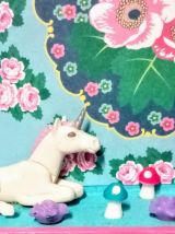 Cadre Playmobil rose personnalisable, fille, licorne