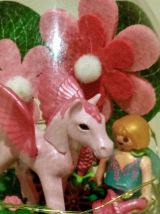 Lampe Playmobil veilleuse rose, licorne et fillette