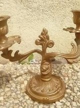 chandelier 2 bougies en laiton ,vintage