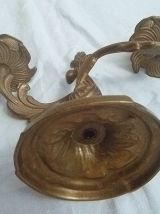 chandelier 2 bougies en laiton ,vintage