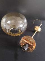 suspension vintage globe en verre ambré
