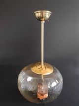 suspension vintage globe en verre ambré