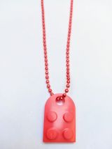 Collier Lego cœur rouge, fleur, se partage en 2