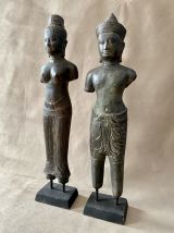 Paire de bronzes khmers