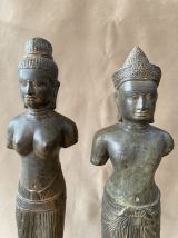Paire de bronzes khmers