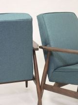 PAIRE DE FAUTEUILS HENRYK LIS 300-190 ANNEE 1970 TISSU VERT 