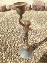 bougeoir  chérubin  sur  socle , vintage 
