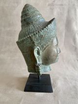 Bronze représentant une tête d’homme khmer