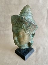 Bronze représentant une tête d’homme khmer