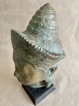 Bronze représentant une tête d’homme khmer