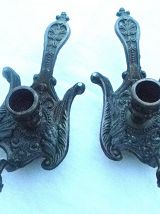 paire  de  bougeoirs  cygne, vintage