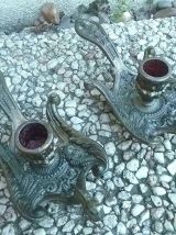 paire  de  bougeoirs  cygne, vintage