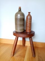 Bouteille soliflore en grès pyrité