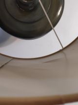 grande lampe verte en bois tourné