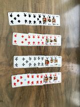 Jeu de cartes etui en cuir 1950