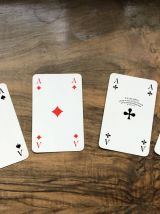 Jeu de cartes etui en cuir 1950