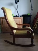 Rocking chair, bois et velours