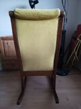 Rocking chair, bois et velours