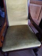 Rocking chair, bois et velours