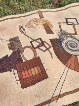 TAPIS MODERNISTE  DESIGN ABSTRAIT  132x185  creme et marron