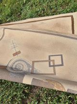 TAPIS MODERNISTE  DESIGN ABSTRAIT  132x185  creme et marron