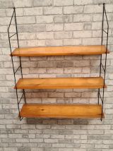 Etagere bois 1950 style tomado, String, 83x20x64. Superbe et