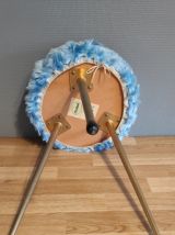 tabouret tripode moumoute bleue