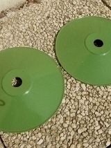 paire  de  suspension  émaillée  verte, vintage