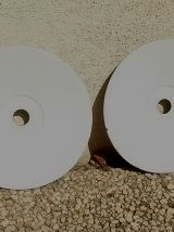 paire  de  suspension  émaillée  verte, vintage