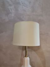 lampe en porcelaine craquelé et pied doré style deluxe 1970 